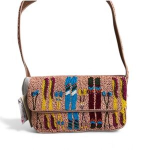 Made In India Pink Beaded Ski Shoulder Bag